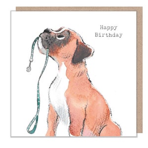 Hunde Geburtstagskarte - Hochwertige Grußkarte - Bezaubernde Illustration - Bereich 'Absolutely Barking' - Boxer - Made in UK - ABE092