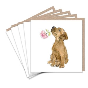 Pack de cartes de correspondance - 5 petites cartes de qualité avec enveloppes marron recyclées (125 x 125 mm)