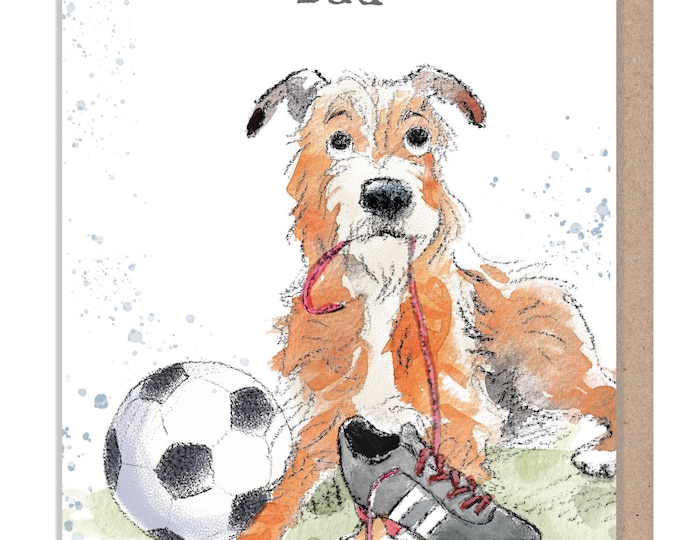 Dad Card -Quality Greeting Card - Charming illustration - 'Absolutely barking' range - Made in UK - ABE097