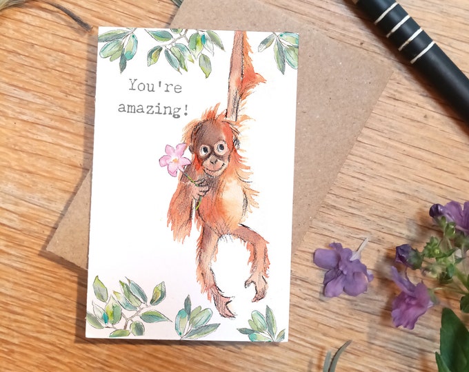 Little keepsake card - you're amazing-  card size - Write a little message on the back to be kept in purse, wallet or pocket - LM011