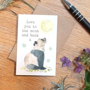 Pequeña tarjeta de recuerdo - Love You - tamaño tarjeta de crédito - Escriba un pequeño mensaje en el reverso para guardarlo en el bolso, cartera o bolsillo - LM04