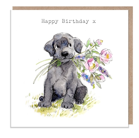 1 x biglietto di auguri – Buon compleanno Cavapoo barboncino Spaniel cane cane cucciolo acquerello arte regalo #70911