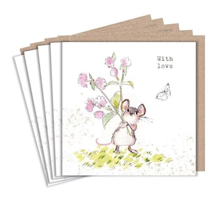 Notecard pack - 5 kleine Qualitätskarten mit braunen Recycling-Umschlägen (125 x 125mm)