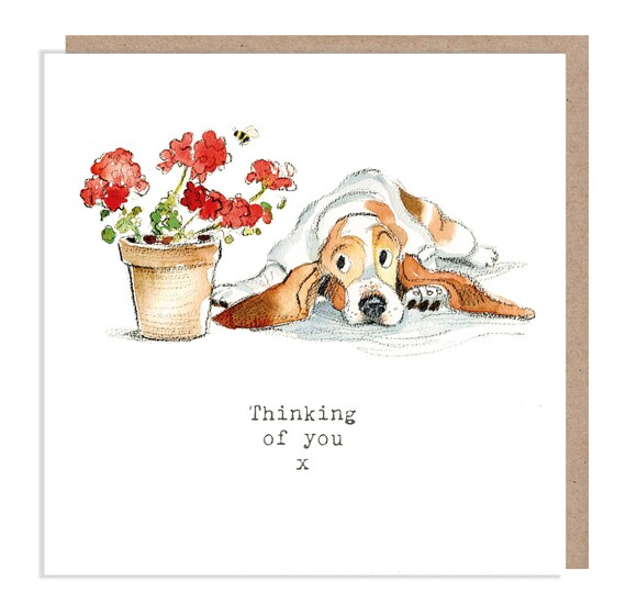 Dog Thinking of You Card - Quality Greeting Card - Charming