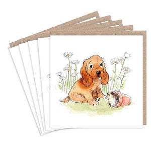 Notecard pack - 5 small quality cards with brown recycled envelopes (125 x 125mm)