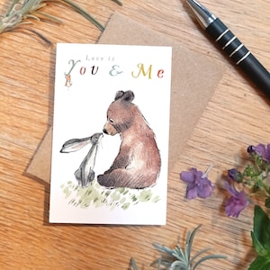 Petite carte souvenir - Love is - format carte de crédit - écrivez un message au dos à conserver dans votre sac à main, votre portefeuille ou votre poche - LM015