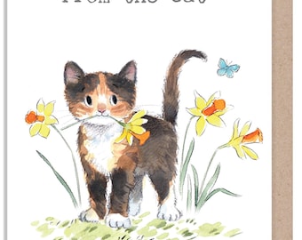 From the Cat - Mothers Day card - Cute Kitten Illustration - EPPMD03