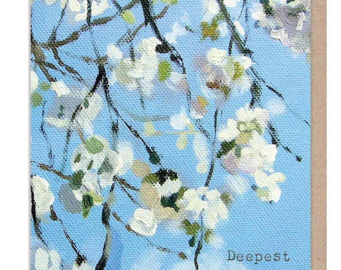 Deepest sympathy - Greeting Card, 'The Flower Gallery' range, Paper Shed Design, Art Card, Blank inside - FG08