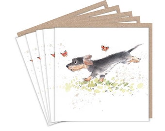 Notecard pack - 5 small quality cards with brown recycled envelopes (125 x 125mm)