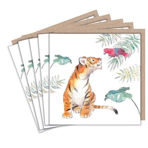 Notecard pack - 5 small quality cards with brown recycled envelopes (125 x 125mm)