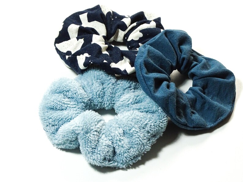 Baby Blue Hair Ties /& Elastics Perfect for a gift Hair Accessories Hair Tie Linen Scrunchies Linen Scrunchies