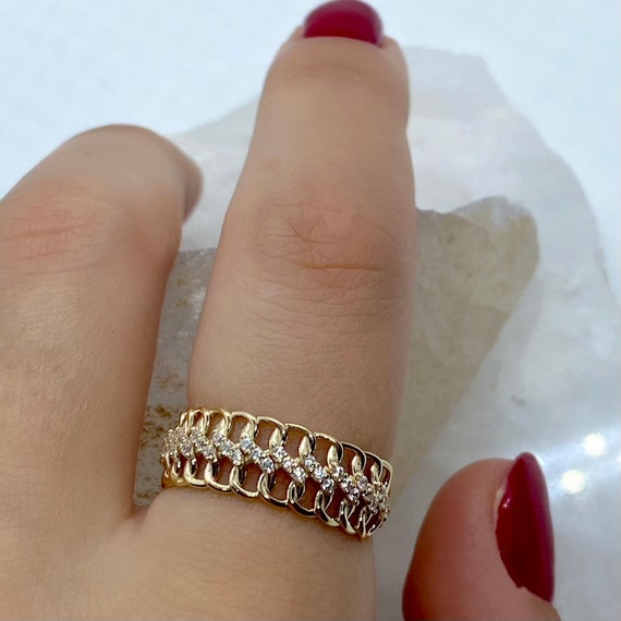 Double Chain Ring Gold / 7