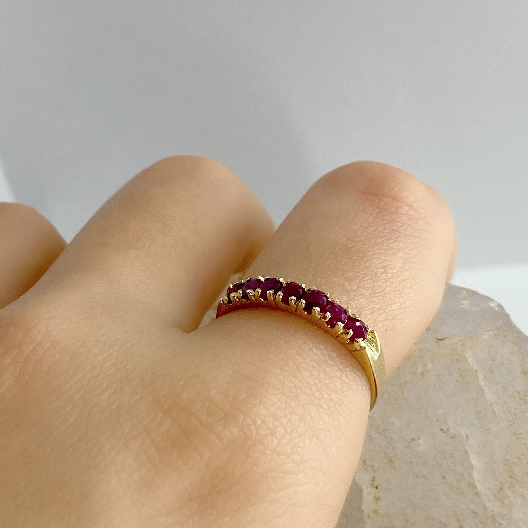 Gold Ruby Ring Natural Ruby Ring July Birthstone Stackable - Etsy