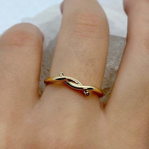 14k Solid Gold Knot Ring, Gold Rope Ring, Minimalist Knot Ring, Dainty Knot Ring, Gift For Her, Delicate Knot Ring, Stackable Gold Ring