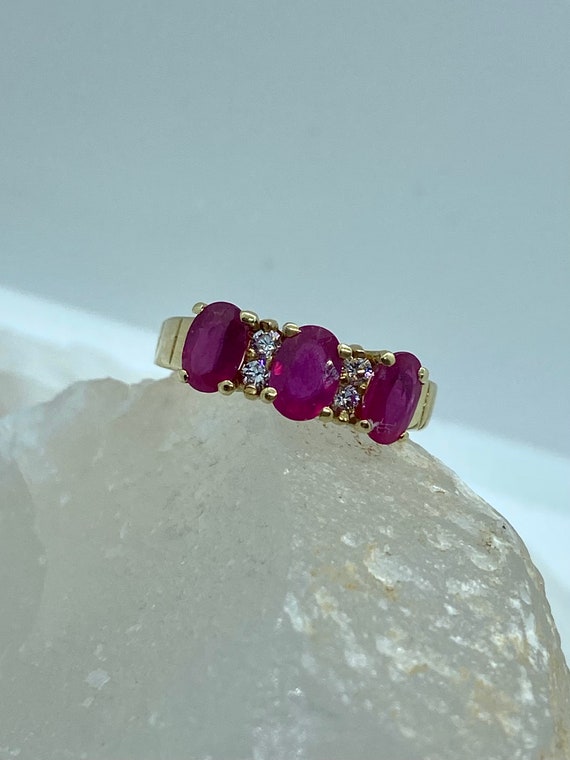 Gold Ruby Ring - Ruby Ring Vintage - Ruby Gold Ri… - image 3