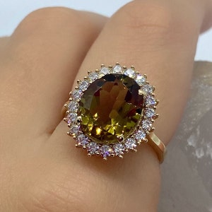 Diaspore Ring, 14k Goldring, Edelsteinring, Mütter Ring, Statement Ring, Goldringe für Frauen, Sultanit Ring, Farbwechsel Ring, Mom Geschenk