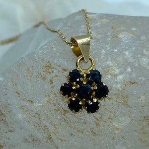 14k massief gouden saffiersteen hanger ketting - echte edelsteen kleine hanger ketting - delicate edelsteen ketting - kleine ketting cadeau