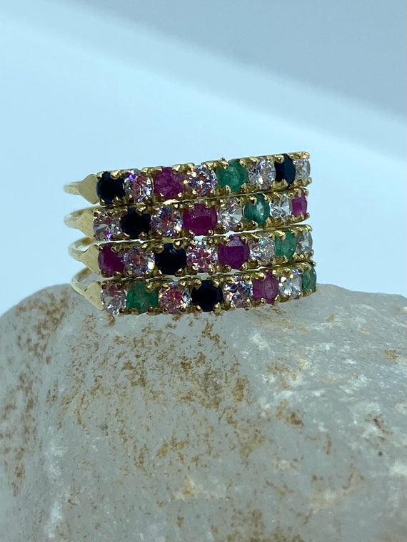 Multicolor Ring - Ring Gemstone - Emeald - Ruby -… - image 2