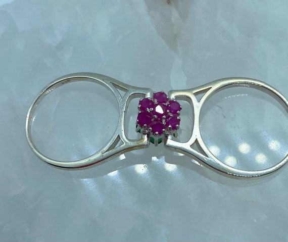 Two İn a One Ring - Reversible Ring - Ruby And Em… - image 5