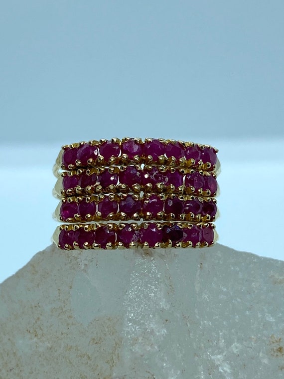 Ruby Ring Vintage - Red Ruby Ring - Yellow Gold R… - image 2