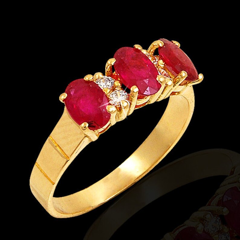 Bague rubis or - bague rubis vintage - bague rubis or - bague rubis rouge - bague rubis naturel - bague rubis pierres précieuses - bijoux vintage en or image 7