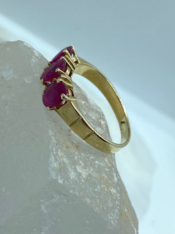 Gold Ruby Ring - Ruby Ring Vintage - Ruby Gold Ri… - image 6