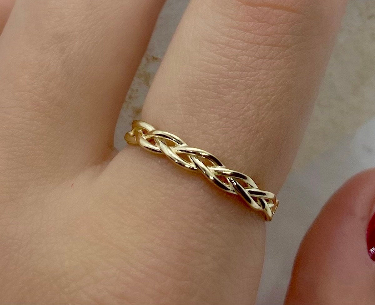Chain Ring, 14k Gold Ring, Dainty Gold Ring, Gold Stacking Ring, Thin Gold Ring, Delicate Ring, Minimalist Ring, Gift For Her, Gold ring