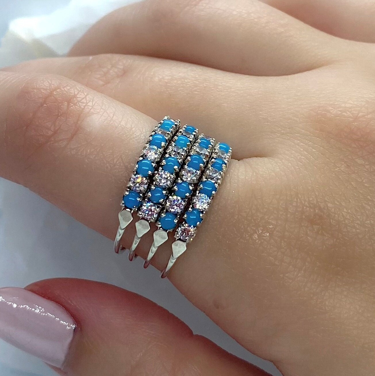 Silver Harem Ring - Vintage Silver Harem Ring - Dainty 925 Silver ...