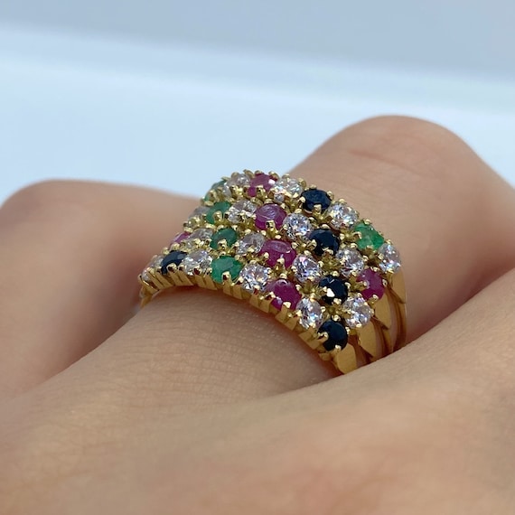 Multicolor Ring - Ring Gemstone - Emeald - Ruby -… - image 4