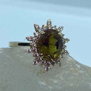 Diaspore Ring, 14 k Gold Ring, Edelstein-Ring, Mütter Ring, Statement-Ring, Gold Ringe für Frauen, Sultanit Ring, Ändern Farbe Ring, Mama Geschenk
