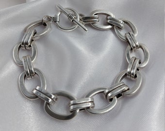 Silver Chunky Bracelet, Silver Chain Bracelet, Thick Chain Bracelet, Statement Bracelet Silver, Bracelets for Women.