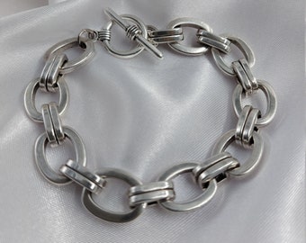 シルバーのトグルクラスプ付きチャンキーブレスレット、ロロチェーン