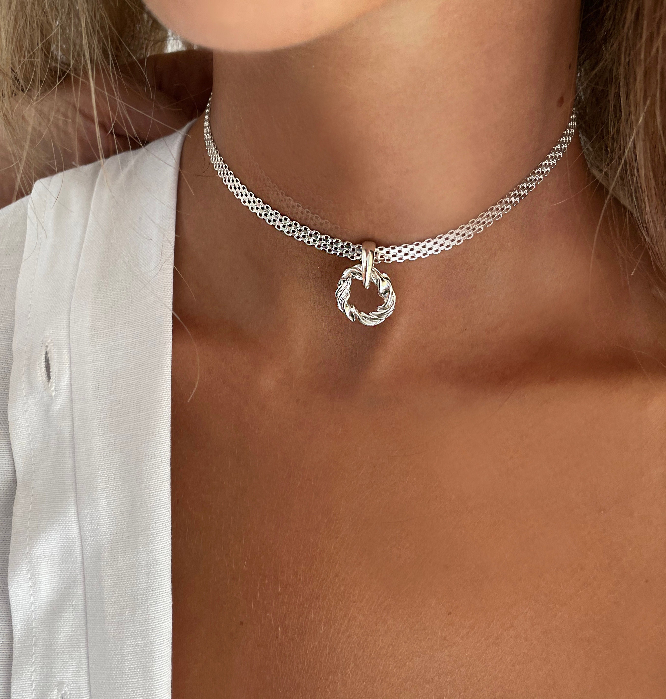 OX JEWELRY Silver Choker
