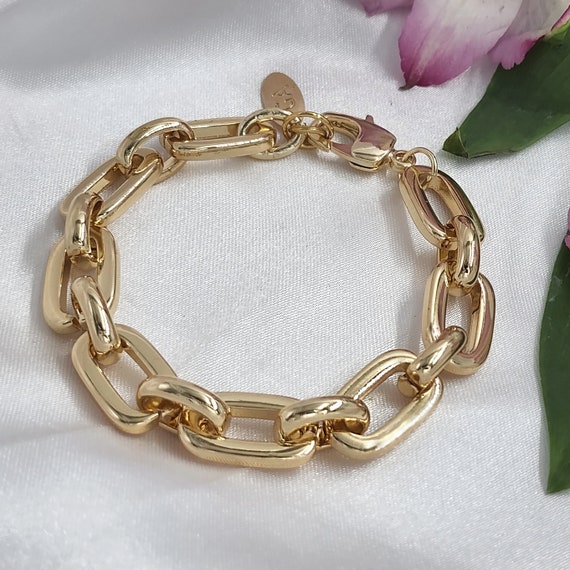 Gold Chunky Bracelet Chunky Gold Bracelet Thick Oval Links Bracelet Gold Filled Chain Bracelet Chunky Chain Bracelet Link Bracelet. Etsy Canada