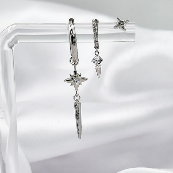 【TATIANA】(Silver925) Stacked Point Hoop Earring / ピアス TATIANA】(Silver925) Sweet Ribbon Hoop Earring 韓国 ピアス