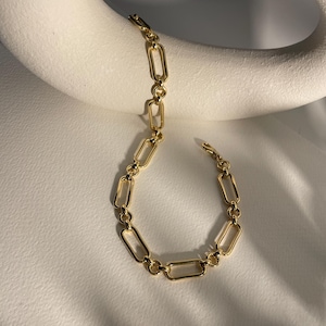 Chunky Gold Link Chain Choker, Link chain Chunky Necklace, Gold Statement Necklace, Gold knotted chain Necklace, Gold Chunky Chain Choker