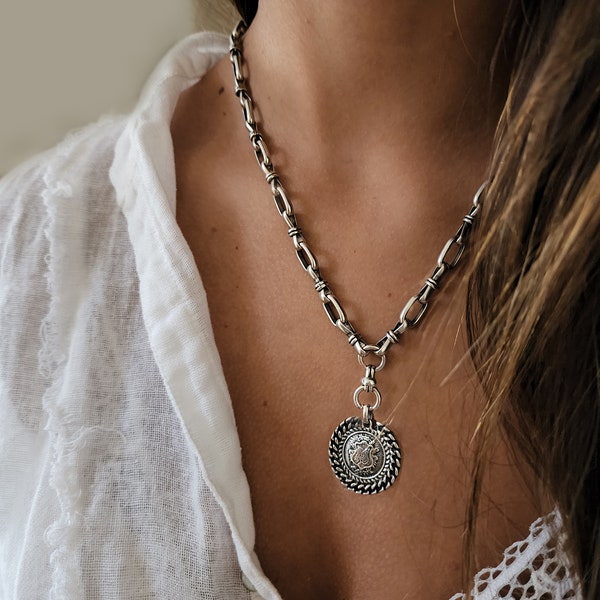 Silver Plated Statement Necklace main image 0