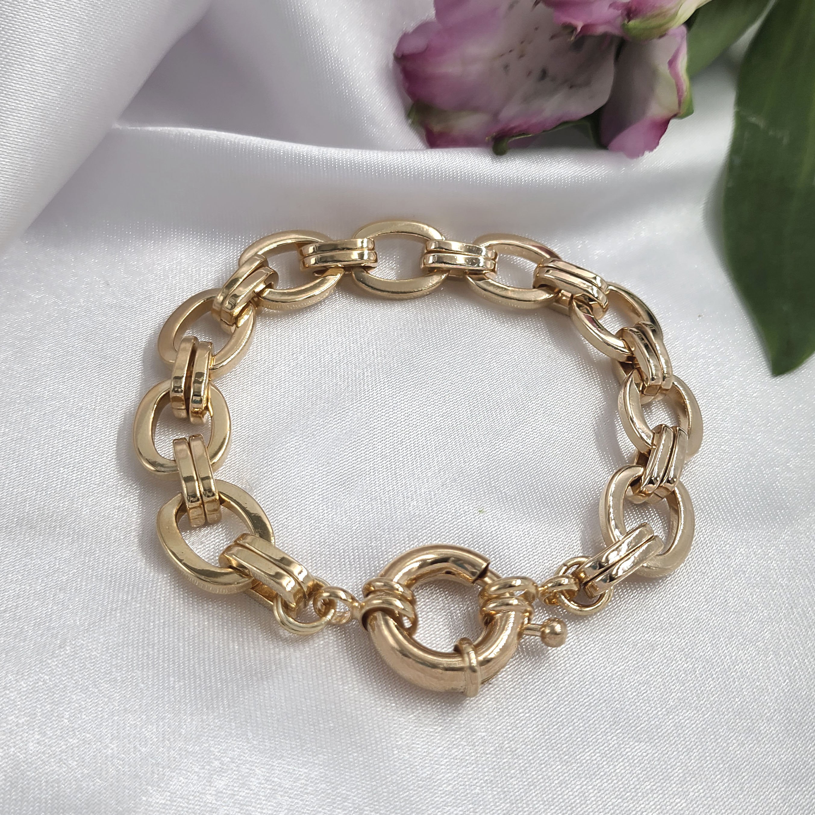 アクセサリー CHAIN BRACELET-GOLD Women's Oval Link Chain Bracelet (Gold)