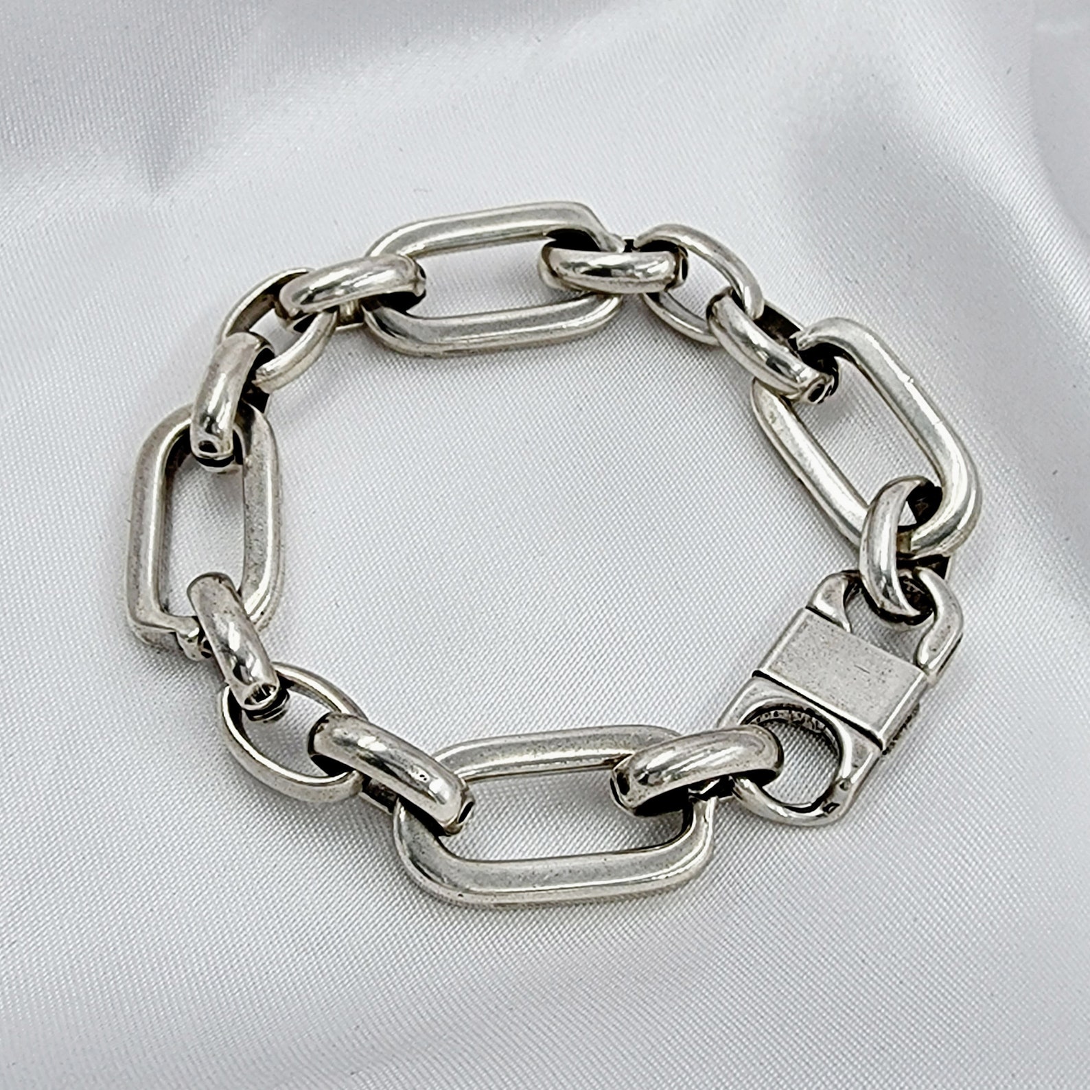 Silver Chunky Bracelet Silver Chain Bracelet Statement - Etsy