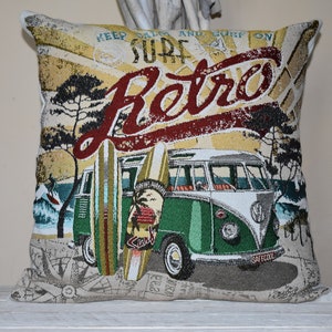 Double-sided Green Volkswagen Combi Van Cushion