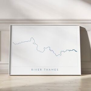 River Thames Print - Source to Sea, Thames Path Art, London Map, The River Thames Print, Thames Path National Trail, Henley, Oxford