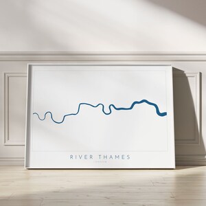 Themse Karte Drucken, Themse Karte, Kunst Themse, London Kunst, London Karte, Kartenkunst, Flusskunst, Themse Kunst, UK Stadtplan