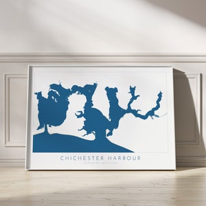 Carte du port de Chichester - Art de Chichester, West Wittering, Bosham, Hayling Island, Dell Quay, Art nautique, Hampshire