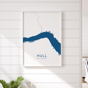 Mappa artistica di Hull - Stampa di Hull, Mappa artistica dell'estuario dell'Humber, Mappa artistica di Hull nel Regno Unito, Mappa dello Yorkshire, Stampa turistica di Kingston Upon Hull, Fiume Hull nel Regno Unito