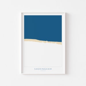 Sheringham-kaartkunst - Norfolkkust, Sheringham Beach, North Norfolk-kaartkunst, Norfolk-stranden
