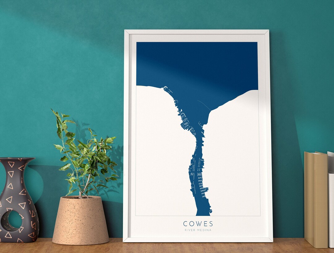 Cowes Map Cowes, Isle of Wight Map Art, Cowes Week Art, Isle of Wight