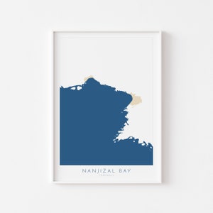 Nanjizal Bay Print - Nanjizal Beach Map Art, Mill Bay Cornwall Art, Cornwall Strandkunst, Cornwall Karte, Cornwall Küste, Cornwall Kunst