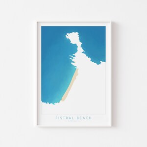 Art de la plage de Fistral - impression de la plage de Newquay, carte de Newquay, art des Cornouailles, art de la plage des Cornouailles, côte des Cornouailles, carte de la plage de Fistral
