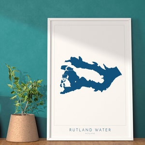 Arte cartográfico de Rutland: mapa fluvial de Rutland, impresión fluvial de Rutland, impresión artística de Rutland, arte de Rutland, mapa de Oakham, Hableton, mapa de Normanton, Edith Weston