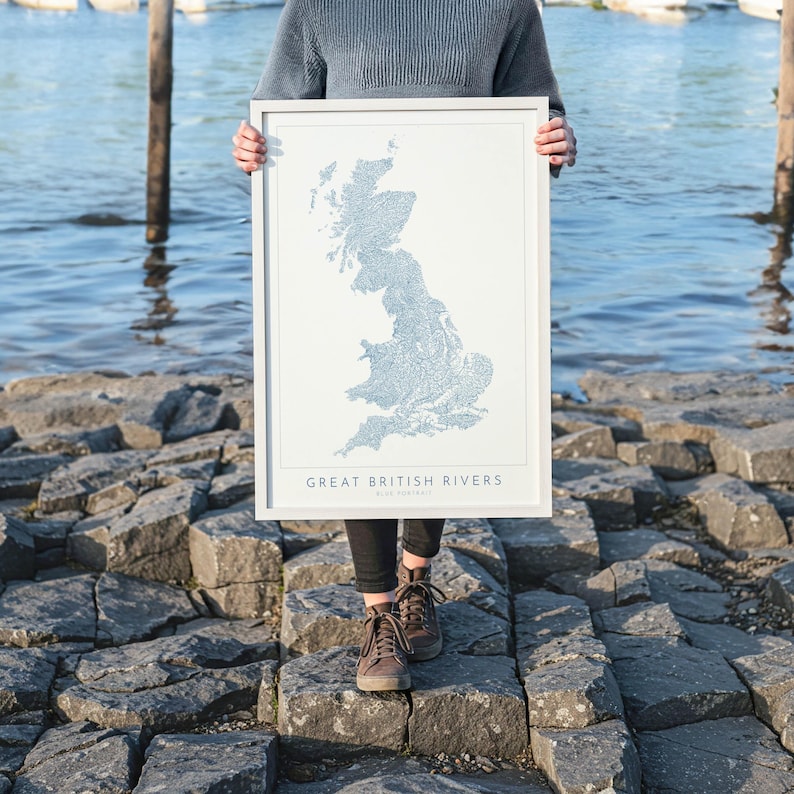 Great British Rivers Art - UK Rivers Map, Map of UK Rivers, Great ...